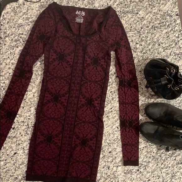 Free people long sleeve bodycon dress - Picture 1 of 3